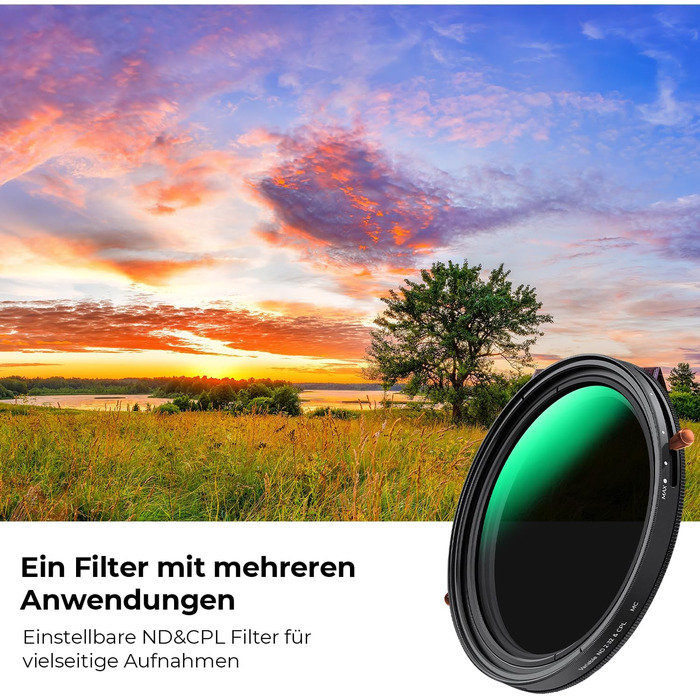 Фільтр K&F Concept Nano-D Serie 82mm 2-в-1: ND та CPL (Поляризаційний)