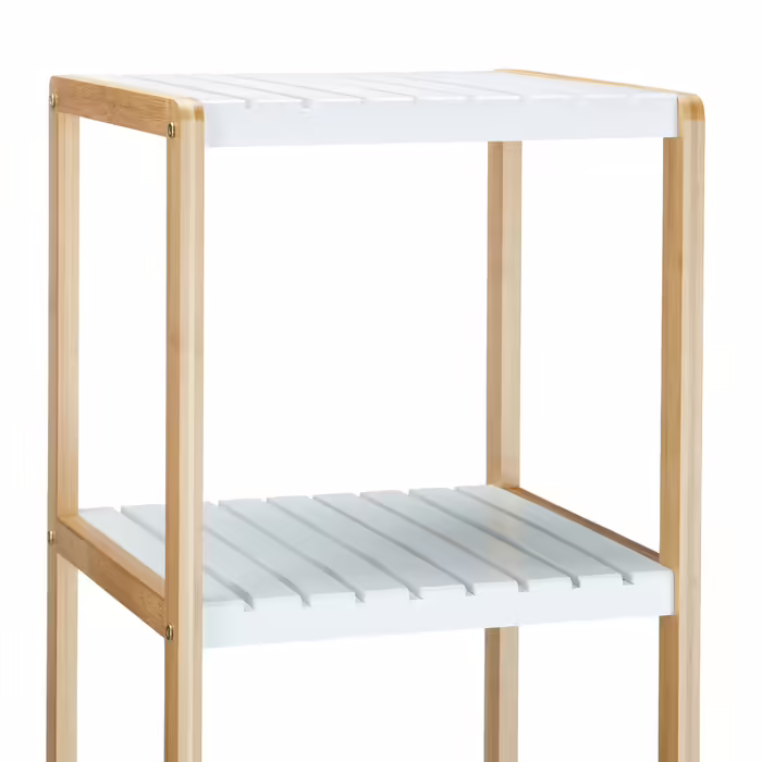 Relaxdays Bamboo Shelf with 4 Shelves
