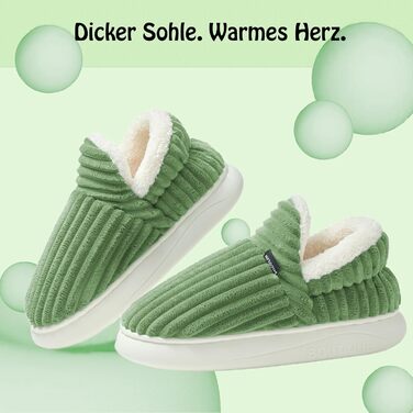 Тапочки домашні жіночі та чоловічі зимові теплі, закриті, з плюшу, м'які, сучасні, зручні, елегантні, з антиковзаючою підошвою, з memory foam (36/37 EU, Зелений)