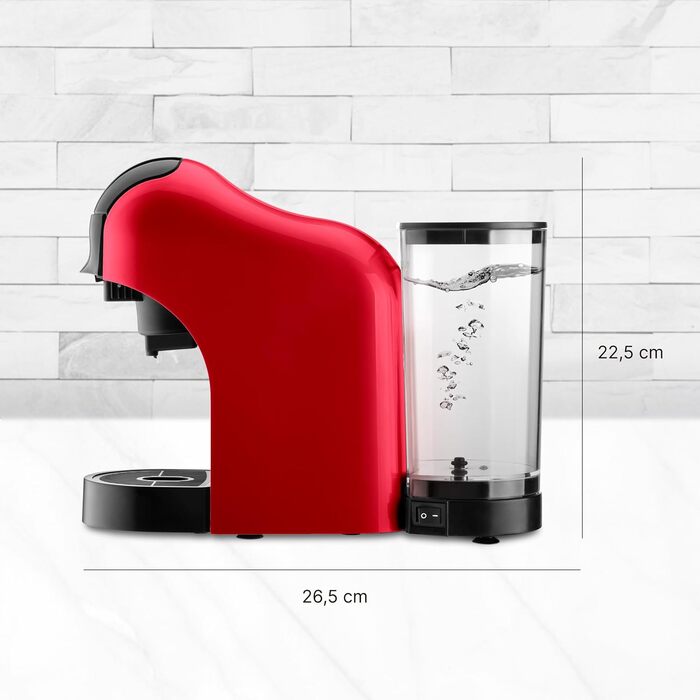Ufesa Bellagio 3-in-1 Multi-Capsule Coffee Machine for Nespresso Original Capsule, Dolce Gusto, or Ground Coffee, Digital Touch Panel with 7 Levels, 1 L Water Tank, 1400 W, 15 Bar Pressure, Compact (1400 W | RED)