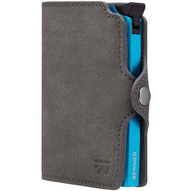 BEWMER Елегантне шкіряне картхолдер/портмоне преміум-класу | RFID-захист | Для жінок та чоловіків (Темно-синій)