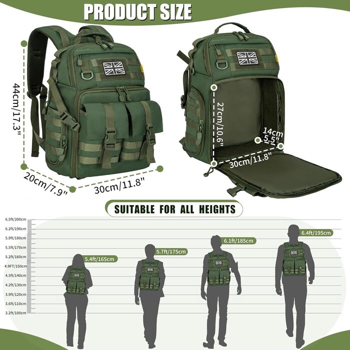 Рюкзак для камери з відділенням для ноутбука 15.6 дюймів - водонепроникний рюкзак для фототехніки, міцний, сумісний з Canon, Nikon, DJI | Знімний підкладковий вкладиш | Ремінь для штатива (Зелений)