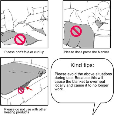 Електрична ковдра OneAmg з таймером, 155x180 см, 6 режимів нагріву та дистанційним керуванням, машинне прання, сірий колір