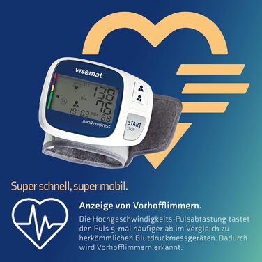 Високометр Visomat Handy Express: точний вимірювач артеріального тиску на зап'ясті, виявлення фібриляції передсердь, комфортне використання