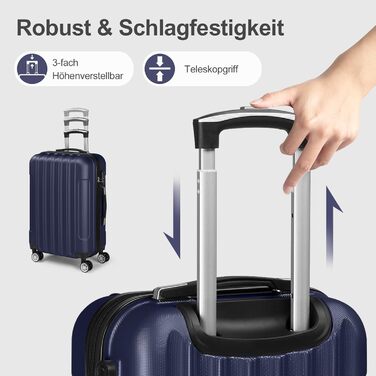 Набір валіз LEADZM 5 шт. з косметичною сумкою, жорсткий набір валіз-ролерів ABS з телескопічною ручкою, ручна поклажа (Турквіз)