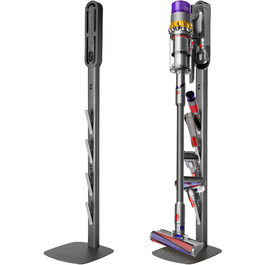 Кріплення та зарядний стан для пилососів Dyson V8–V15 та Gen5 – настінний тримач для акумуляторного пилососа з органайзером для насадок, щіток та кабелю, темно-сірий