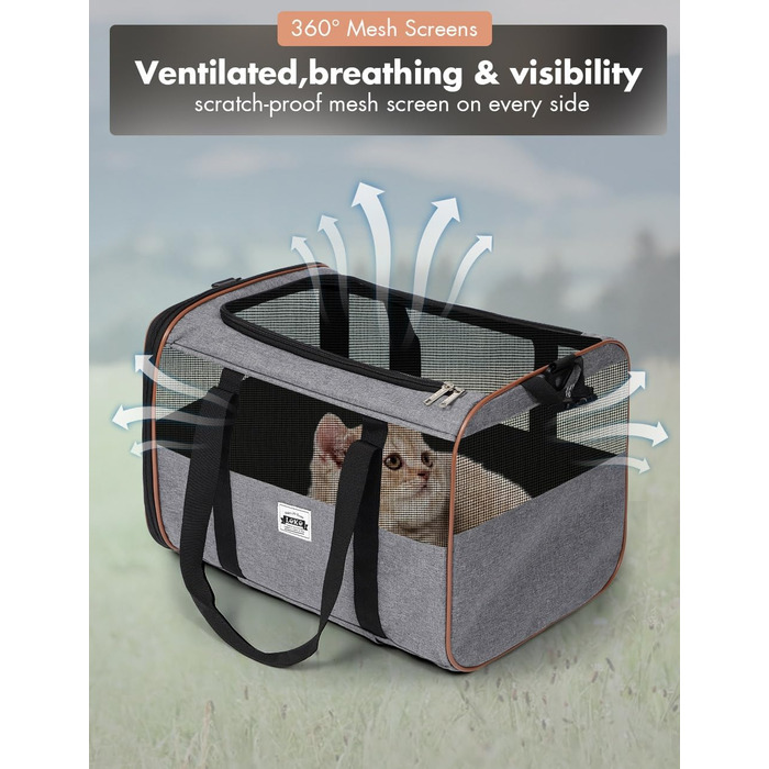 Транспортна переноска для собак та котів з колесами, сірого кольору. З телескопічною ручкою та ременем на плече.