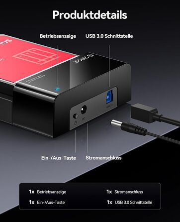 Зовнішня док-станція ORICO USB 3.0 SATA для HDD/SSD 2.5