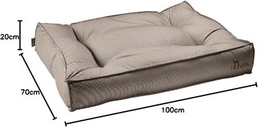 Ліжко для собак HUNTER Lancater, з джутовим покриттям, м'яке, 70 x 50 см, (колір коричневий, розмір 20 x 70 x 100 см)