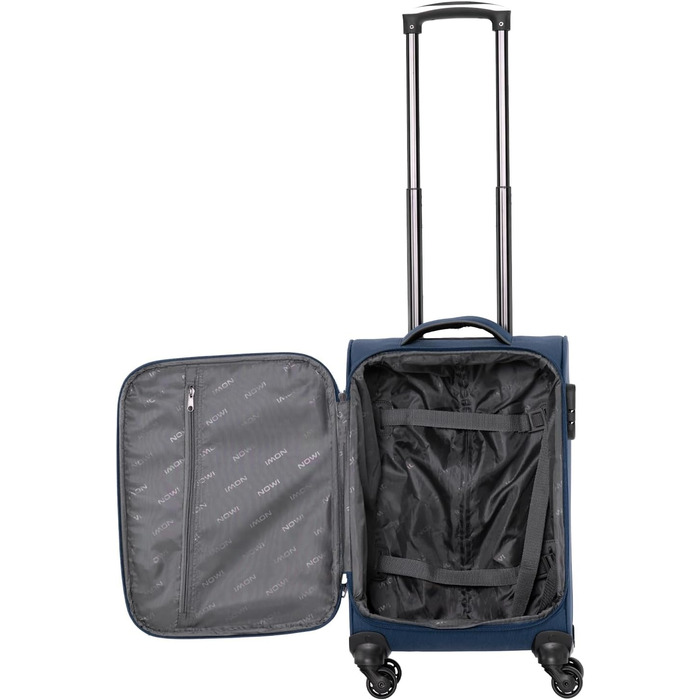 Чемодан NOWI Korfu Weichschaen Troey - середній м'який, 50 літрів, 4 колеса та відділення для взуття | Чемодан для подорожей для жінок та чоловіків (NOWI, синій)
