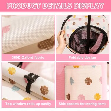 Клітка-забіг для цуценят, сіра, для дому, складна, портативна, прямокутна, для кошенят, цуценят, кроликів (L), рожева, з тунелем