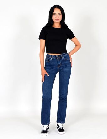 Джинси жіночі ESRA Straight Jeans з еластичного деніму, висока талія, прямі, великі розміри до 40