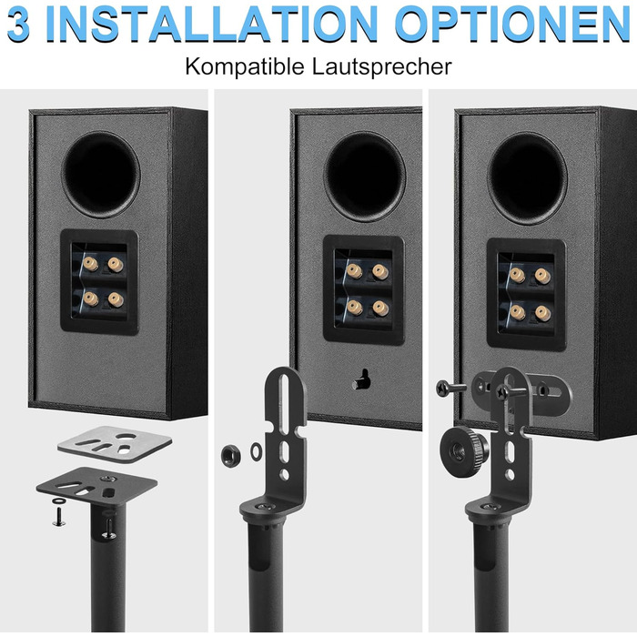 Підставка для колонок, 2 шт., регульована висота 86–127 см, з кабельною організацією, вантажопідйомність 3.6 кг, підходить для P3X-2P