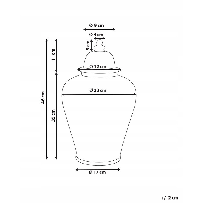 Порцелянова ваза Beliani, 23 x 46 см
