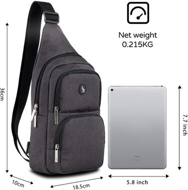 Чоловіча нагрудна сумка OIWAS, чорна, для туризму та повсякденного використання