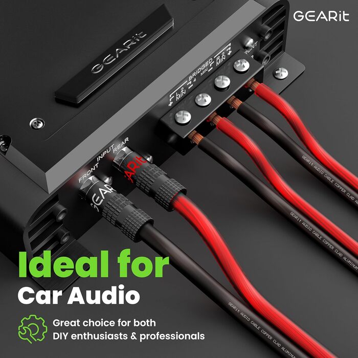 Кабель для акустики GearIT 12 AWG, 30.4 м (100 футів), чорний/червоний – для домашнього кінотеатру та авто