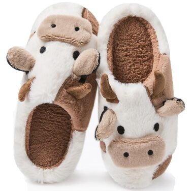 Тапочки для дому Кух, жіночі/чоловічі, плюшеві, пантофлі, зимові, теплі, зручні, з м'яким хутром, у вигляді тварин, легкі, затишні, антиковзкі, закриті, кумедні, 42/43 EU, коричневі