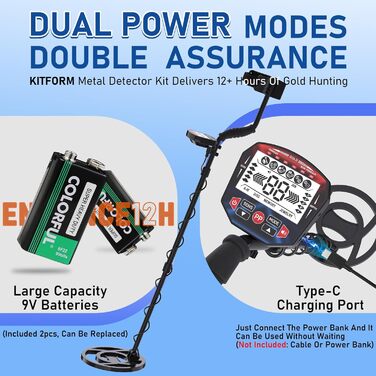 Металодетектор Pro Set: 5 режимів, для дорослих та дітей, водонепроникний IP68, з навушниками та лопаткою