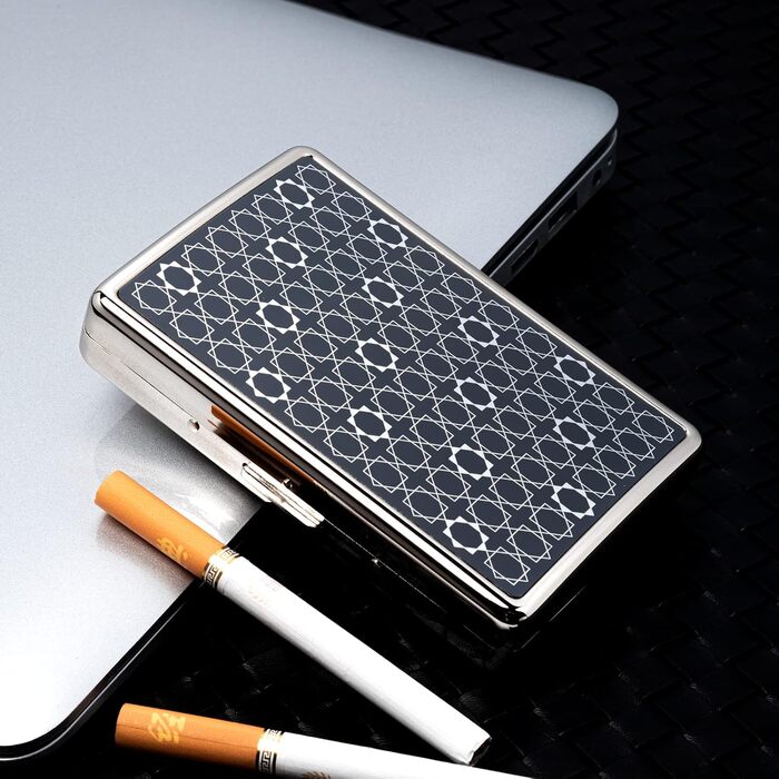 Металеве тютюноприладдя в ретро стилі: захисний кейс для сигарет на 20 шт (100mm) - чоловічий/жіночий