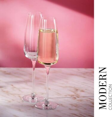 Набір келихів Krosno для білого, рожевого вина та Prosecco, 4 шт, об'єм 650/480 мл, сучасна колекція, ідеально для дому, ресторану та кухні, безпечні для миття в посудомийній машині