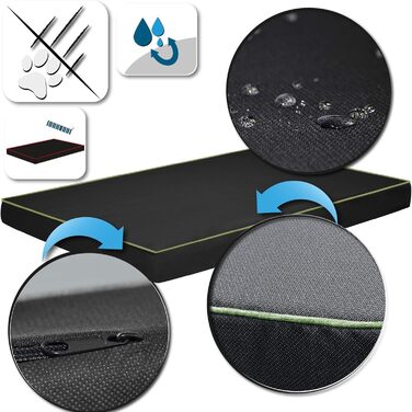 FORTISLINE Dog Mat Dog Bed OAHU Plus 2 Sizes 4 Colors (XL - 120x80x8cm, ) (XL - 120x80x8cm, Green)
