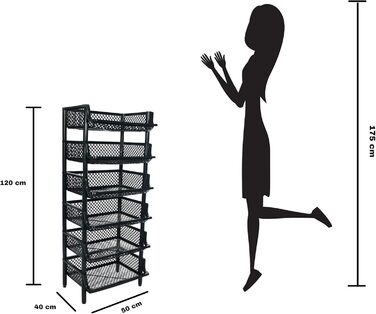 Plastic shelf system, stackable/expandable plug-in system as a stacking shelf, 6 shelf elements in black