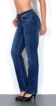 Джинси жіночі ESRA Straight Jeans з еластичного деніму, висока талія, прямі, великі розміри до 44