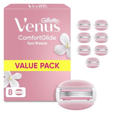 Жіночі бритви Gillette Venus Comfortglide Spa Breeze, рожеві, 12 оригінальних змінних касет