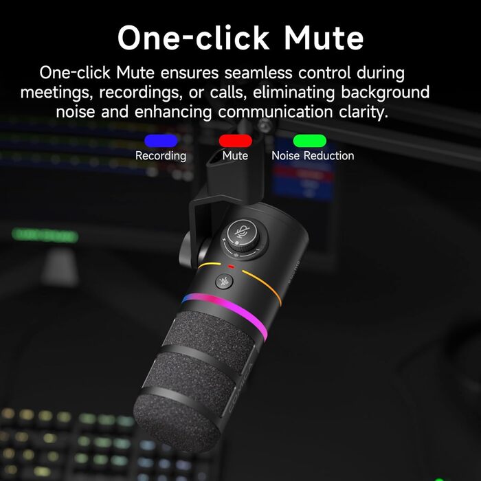 Мікрофон COMICA EJoy D10: Динамічний USB/XLR з RGB-підсвічуванням та шумозаглушенням