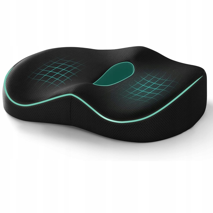 Ортопедична подушка для сидіння з ефектом пам'яті (Memory Foam), профільна, велика — для стільця та крісла