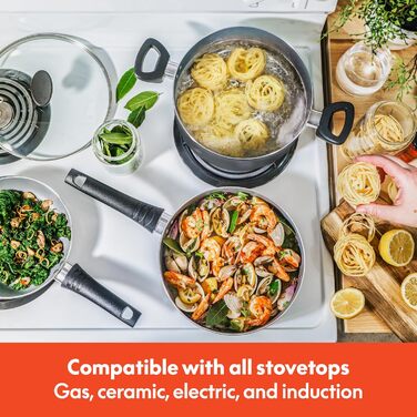 Набір кухонного посуду BELLA з антипригарним покриттям (21 предмет) – каструлі, сковорідки, форми для випічки, контейнери для зберігання, червоний