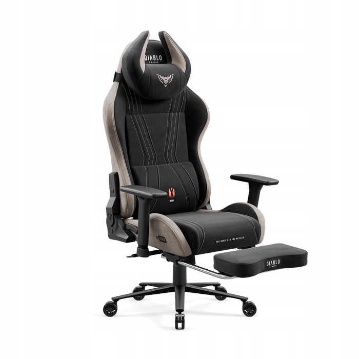 Ігрове крісло Diablo Chairs X-Horn 2.0, тканина, чорно-сіре