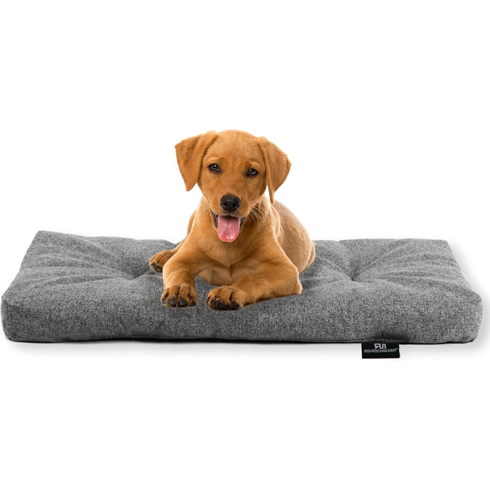 Ліжко для собак Rohrschneider з мискою, 50x80x7 см, блакитне/сіре, для собак та котів | З антиковзаючою основою, міцне, Made in EU