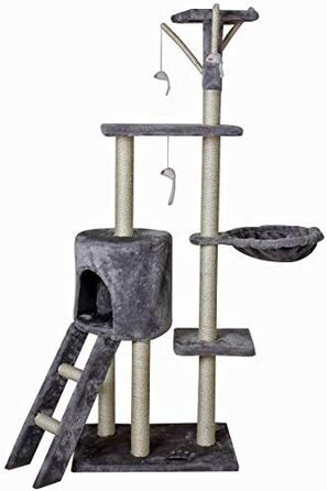 Дерево-стійка для котів Kratzbaum Kletterbaum з сизалю, 50 x 35 x 138 см, світло-сірий (CAT001hg)