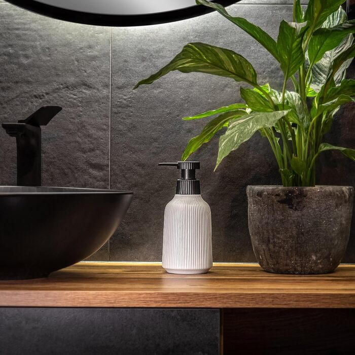 KADAX Bathroom Accessories Set, Modern Bathroom Accessories, Ceramic Bathroom Accessories, Bathroom Accessories (White: Toothbrush Holder, Soap Dispenser, Toilet Brush)