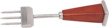 NDNCZDHC Stainless Steel Ice Pick Set, 17.8 Cm Large Ice Breaker and 20.8 Cm Large Dual-Action Ice Picker with Wooden Handle for Bartenders in the Kitchen (B)