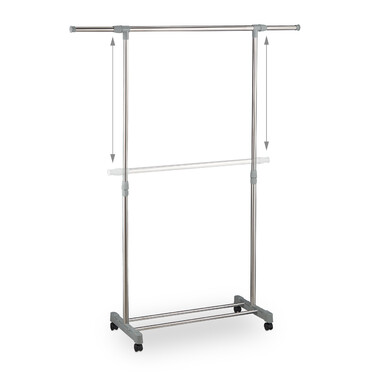 Relaxdays Extendable Clothes Rack with Wheels