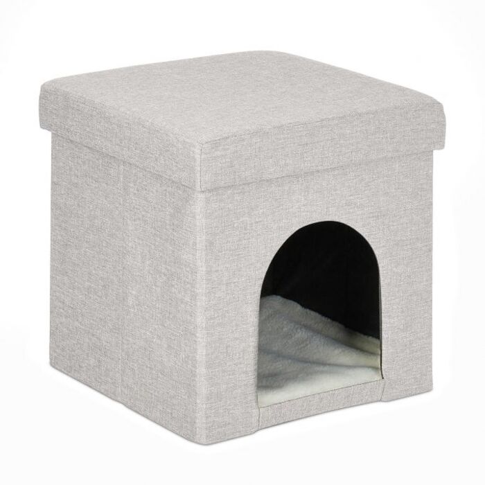 Relaxdays cat cave складний бежевий