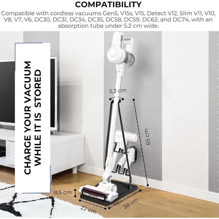 Підставка для пилососа MAGIC SELECT сумісна з Dyson V15, V6, V7, V8, V10, V11, металева, без свердління