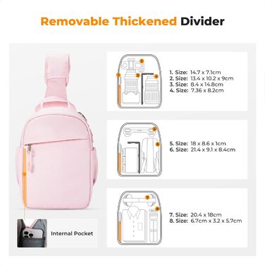 Сумка для камери K&F CONCEPT, слін-сумка на плече, фоторюкзак, компактний, водонепроникний, регульований ремінь, для DSLR/SLR камер, об'єктивів (5 літрів, рожевий)