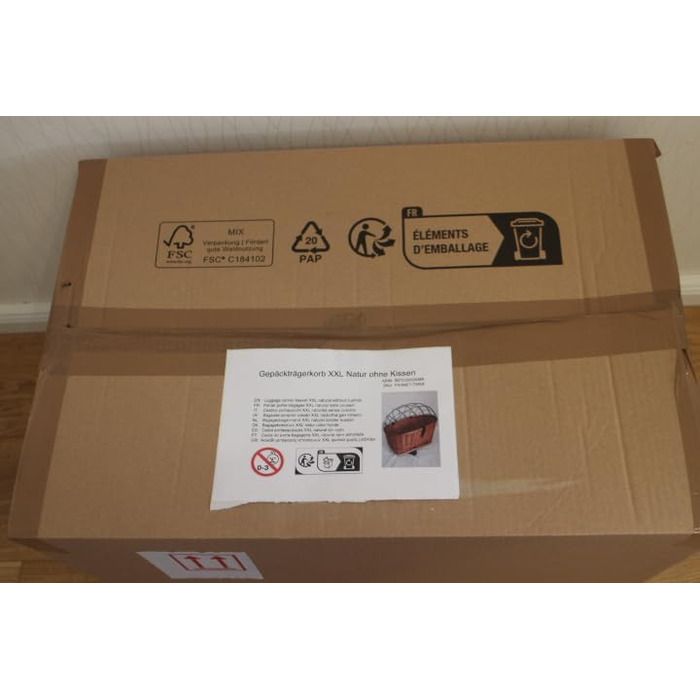 Корзина для велосипеда на багажник з плетеної лози з металевою сіткою та подушкою, XL або XXL. Без подушки - XXL