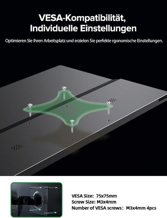 UPERFECT Портативний монітор з сенсорним екраном 15.6' FHD, 125% sRGB, матове покриття, 2000:1 контрастність, VESA, Dual USB-C, для ноутбука/телефону/ігрової консолі