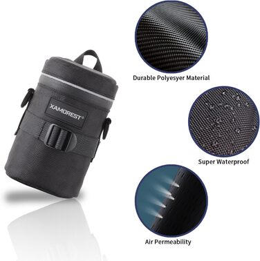 Чохол для об'єктива камери, нейлон, чорний, XL (10.5 x 18.5 см)