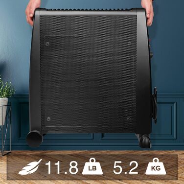 Конвекторний обігрівач Duronic 2000W з ручкою, компактний та енергоефективний (без екрану)