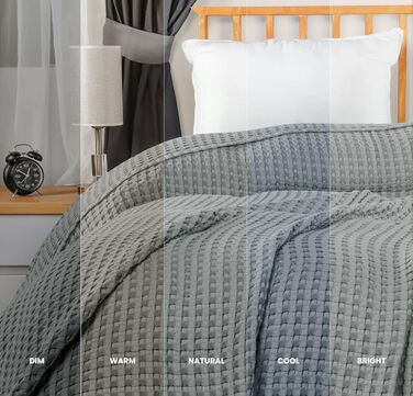 Ковдра Baumwoll Waffeldecke Utopia Bedding з бавовни, 300 GSM, 152x127 см, м'яка, легка, дихаюча, для всіх сезонів (304x304 см, Куль Грау)