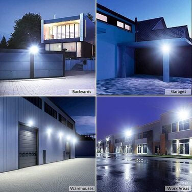 papasbox LED Floodlight Floodlights Spotlights, LED Floodlight Construction Light with Plug Waterproof IP65, 3000K Warm White, Ideal Wall Light Outdoor Lighting for Garden, Garage, Hotel (Cool White, 20W)