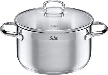 Silit Scalea 6-Piece Induction Cookware Set - Stainless Steel Pots and Pans with Glass Lids