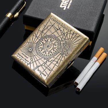 Металеве тютюноприладдя для 20 сигарет: стильний футляр для сигарет для чоловіків та жінок, подарунок