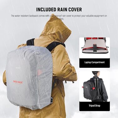 Рюкзак-тележка для камери NEEWER 2-в-1 NW-DA410T: водонепроникний, знімний, для фотообладнання та ноутбука