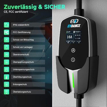 Кабель для зарядки електромобіля Type 2 - Schuko, 3.68 кВт, 6.1 м, 6-16A, для електромобілів та гібридів (PHEV/EV)